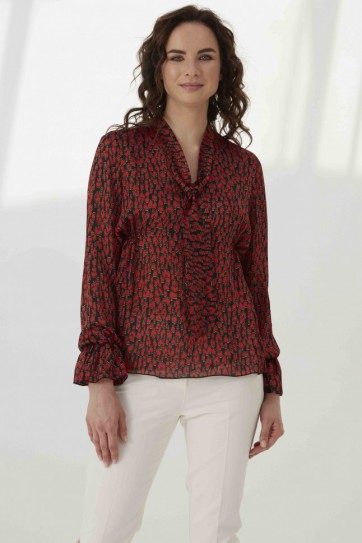 YK.KRAVATLI BELİ LAST.EMP.BLUZ - 20KSL8867