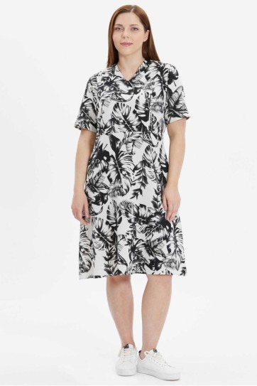 Büyük Beden V Yaka Eteği Dökümlü Elbise