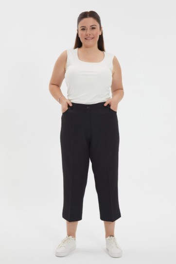 Büyük Beden Spor Cep Kapri Pantolon
