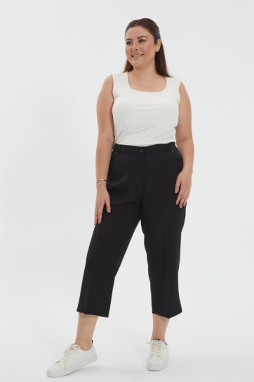 Büyük Beden Spor Cep Kapri Pantolon