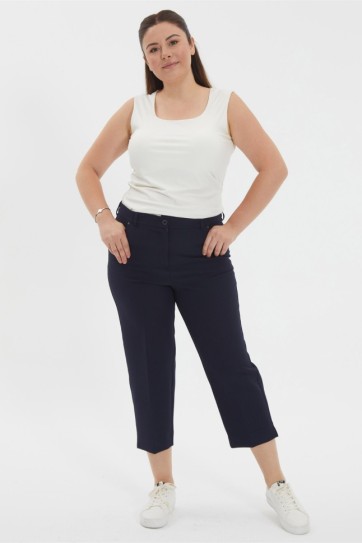 Büyük Beden Spor Cep Kapri Pantolon