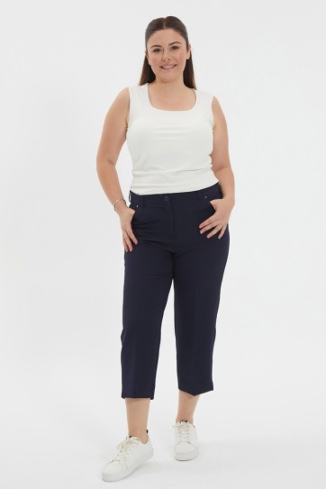 Büyük Beden Spor Cep Kapri Pantolon
