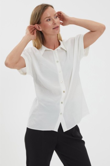 Gömlek Yaka Kısa Kol Bluz