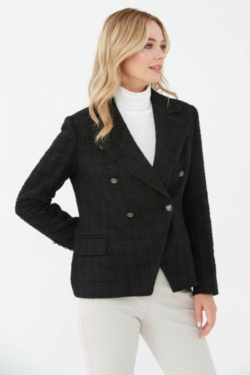 Kruvaze Dokulu Ceket