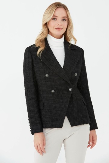 Kruvaze Dokulu Ceket