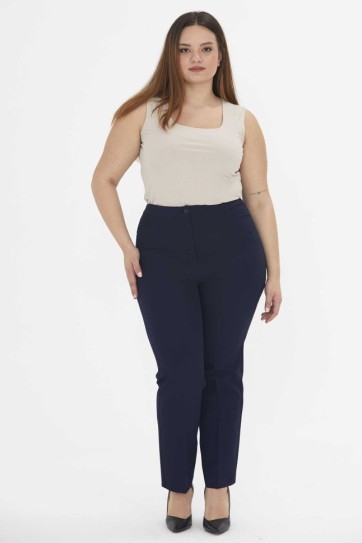 Büyük Beden İçi Lastikli Kare Cep Pantolon