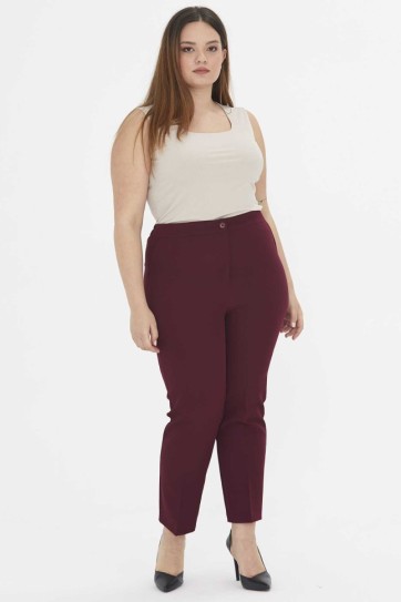 Büyük Beden Arkası Lastikli Süs Cep Pantolon