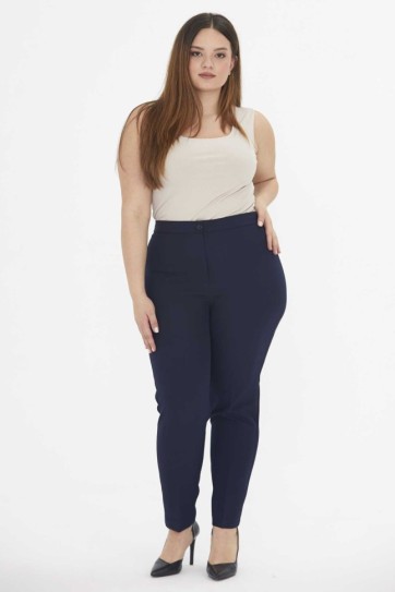 Büyük Beden Cepsiz Boru Paça Pantolon