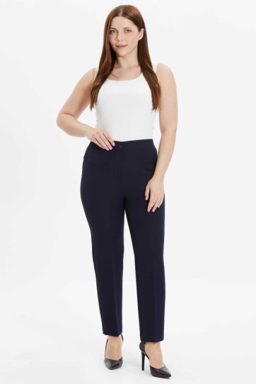 Büyük Beden Arkası Lastikli Süs Cep Pantolon