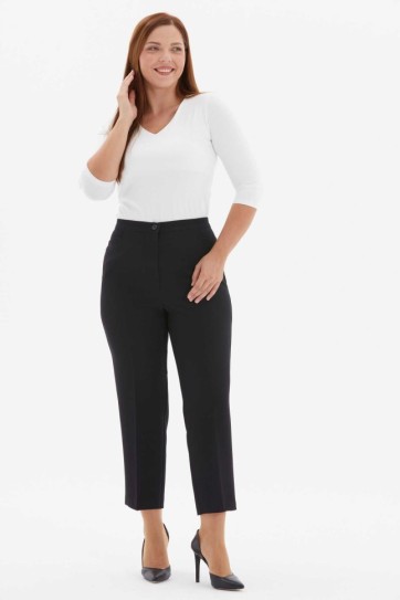 Büyük Beden Kare Cep İçi Gizli Lastikli Pantolon