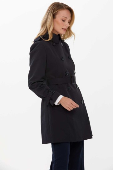 Kruvaze Beli Kemerli Trençkot