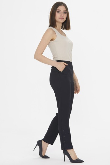 Paçası Çıtçıtlı Arkası Lastikli Pantolon