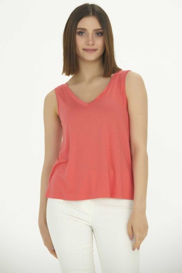 Önü Arkası V Yaka Penye Atlet