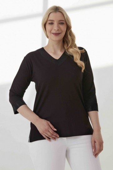 B.BD.V YK.TAŞLI PENYE BLUZ - 20KSL8811