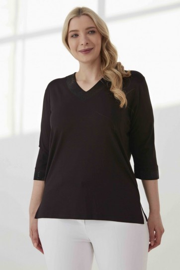 B.BD.V YK.TAŞLI PENYE BLUZ - 20KSL8811