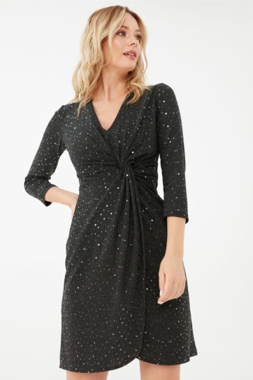 V YK.BELİ BÜZG.SİMLİ ELBİSE - 20KSLN7842