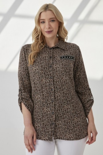 B.BD.CEBİ AKS.LEOPAR BLUZ - 20KSLN8841