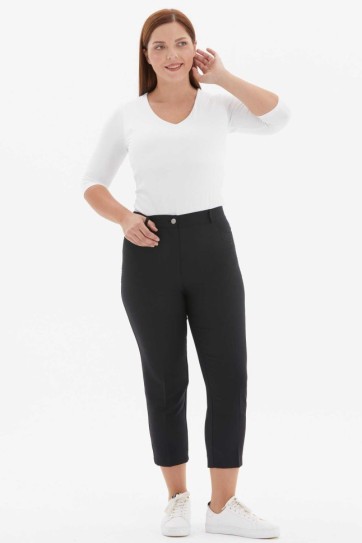 Büyük Beden Cep Kenarı Taşlı Kapri Pantolon