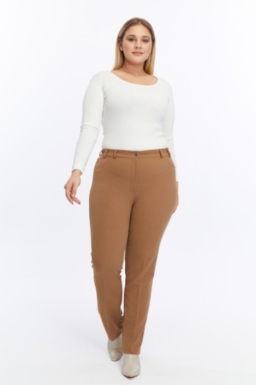 Büyük Beden Spor Cep Beli Yarım Lastikli Pantolon