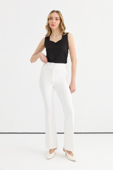 Beli Lastikli İspanyol Paça Pantolon