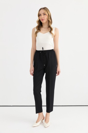 Beli Bağcıklı Boru Paça Pantolon