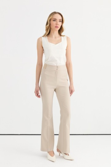 Beli Lastikli İspanyol Paça Pantolon