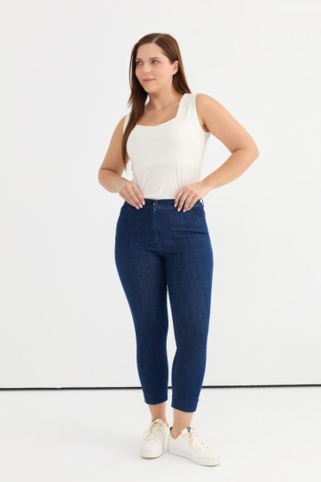 Büyük Beden Paçası Taşlı Kot Pantolon