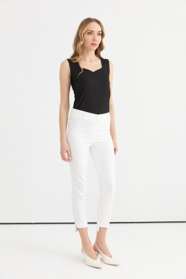 Paçası Fermuarlı Arkası Uzun Pantolon