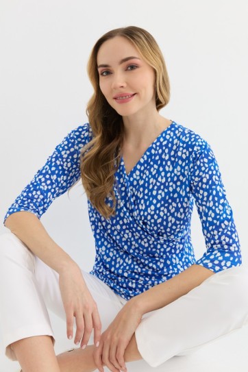 Kruvaze Truvakar Kol Puantiyeli Bluz