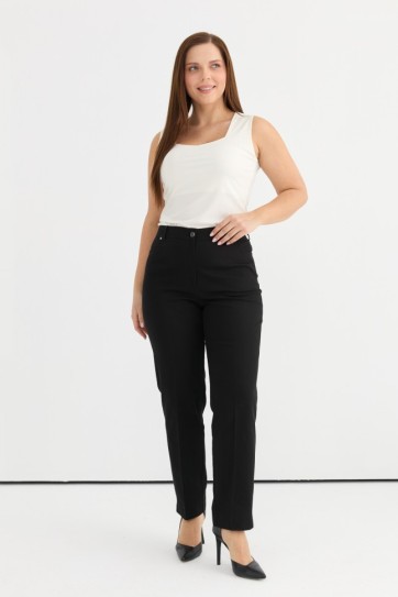 Büyük Beden Spor Cep Beli Yarım Lastikli Kot Pantolon