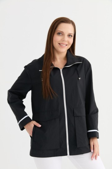 Büyük Beden Dıştan Cep Biyeli Trençkot