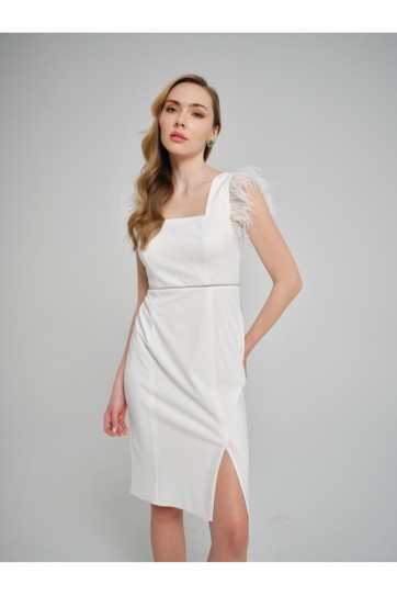 Kolu Otrişli Belden Taşlı Elbise