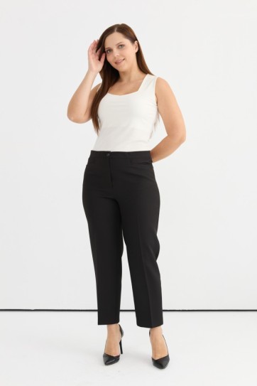 Büyük Beden Kare Cep İçi Gizli Lastikli Pantolon