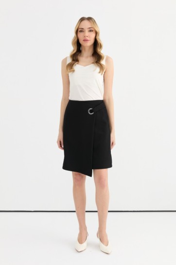 Yan Tarafı Bantlı Büyük Kuşgözlü Etek