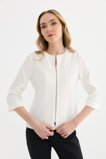 Önü Fermuarlı Kendinden Fitilli Ceket