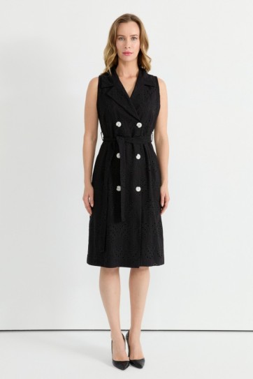 Kruvaze Erkek Yaka Brode Elbise