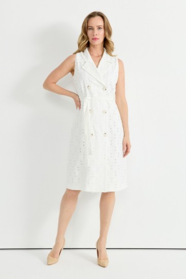 Kruvaze Erkek Yaka Brode Elbise