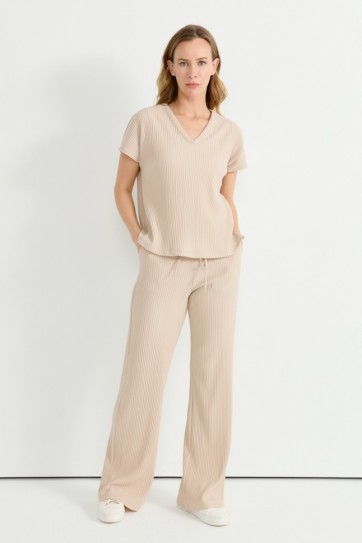 Beli Lastikli Kendinden Plise Pantolon