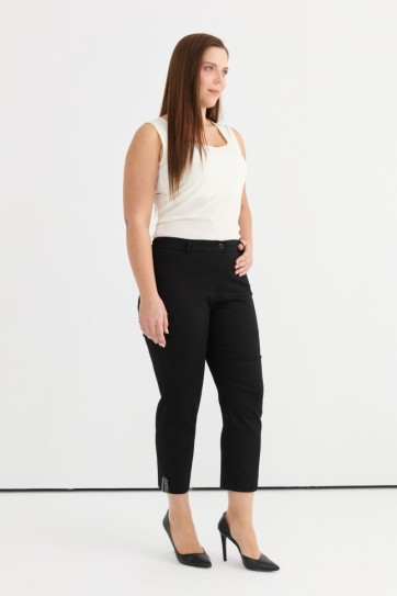 Büyük Beden Paçası Taşlı Pamuk Pantolon