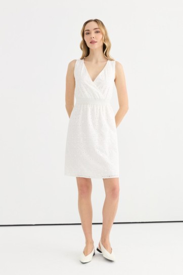 Beli Lastikli Arkası Geçmeli Brode Elbise