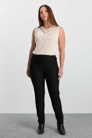 Büyük Beden Spor Cep Dar Paça Örme Pantolon