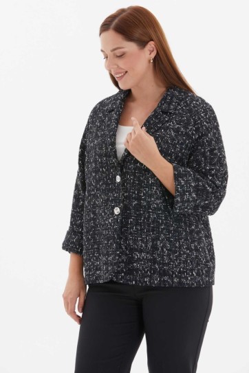 Büyük Beden Erkek Yaka Kırçıllı Truvakar Kol Ceket