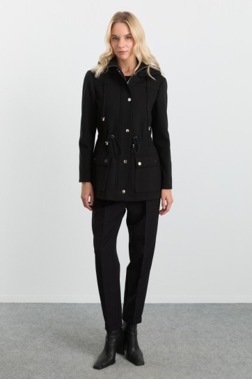 Beli Büzgülü Robalı Diagonal Çizgili Kaban