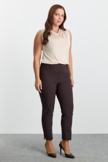 Büyük Beden Spor Cep Paçası Yırtmaçlı Pantolon