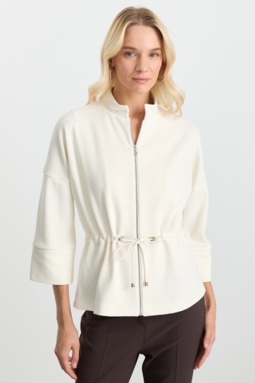 Dik Yaka Beli Büzgülü Kadife Ceket