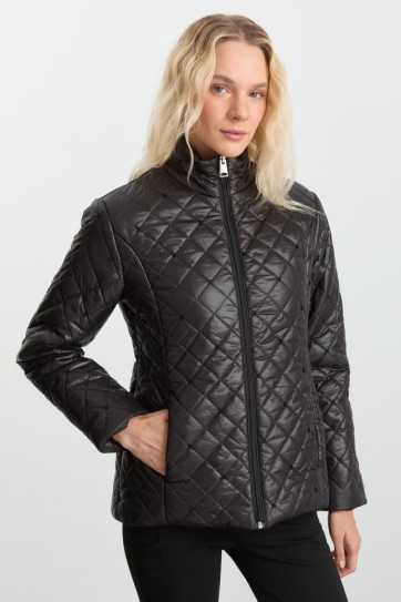 Dik Yaka Boncuklu Mont