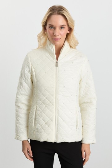 Dik Yaka Boncuklu Mont