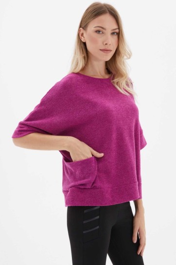 Yanları Cepli Truvakar Kol Triko Bluz