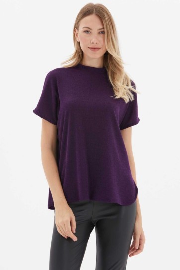 Düşük Kol Yarım Balıkçı Kolsuz Triko Bluz