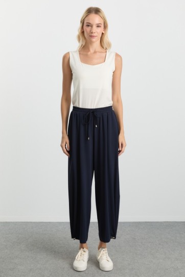 Paçası Lastikli Stoperli Bol Paça Pantolon